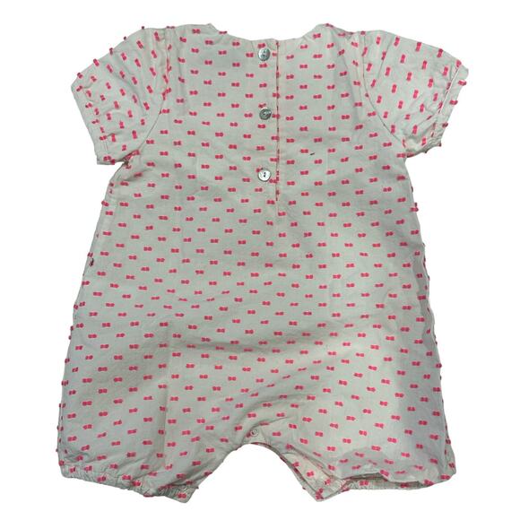 Les Lutins Paris Baby Girl Playsuit - Hot Pink Dot Flutter Collar Detail Sz 9m - Picture 2 of 4